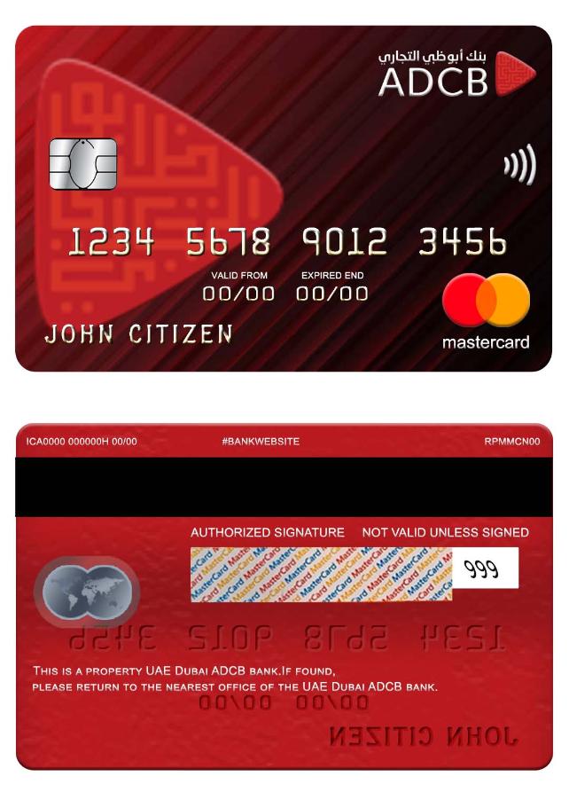 UAE Dubai ADCB bank mastercard